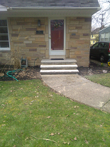 Rebuild stone steps with new treads and platform - After