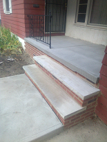 New poured concrete front porch & steps